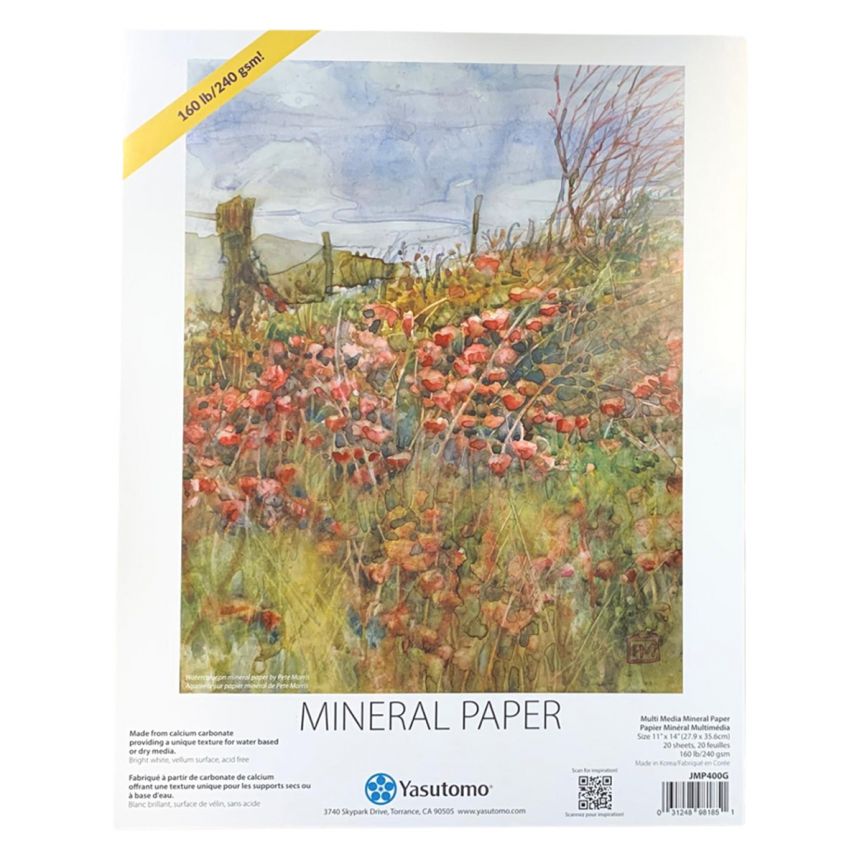 Yasutomo Mineral Paper Pad 240gsm, 11"x14" (20 Sheets)