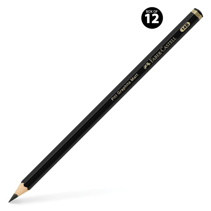 Faber-Castell Pitt Graphite 14B Matt Black Pencil, Box of 12