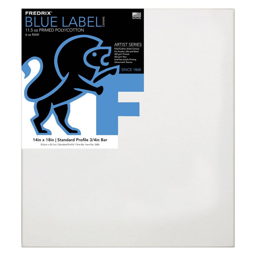 Fredrix Blue Label Ultra-Smooth Cotton Canvas 3/4" Deep - 14"x18"