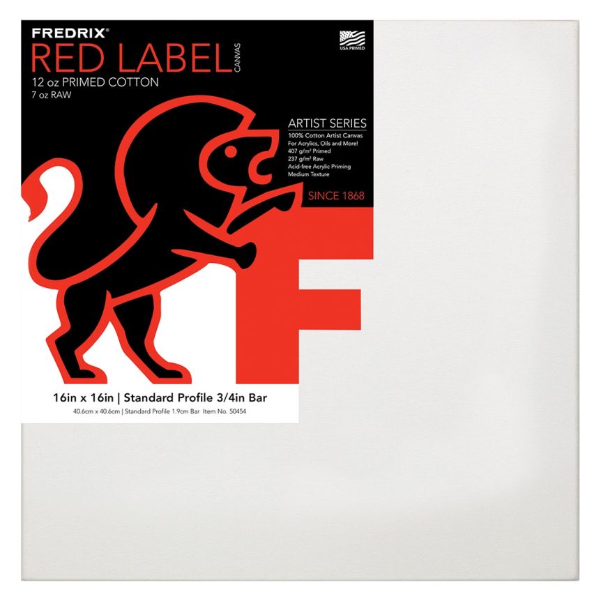 Fredrix Red Label Medium Texture Duck 3/4" Profile - 16" x 16" (Single)