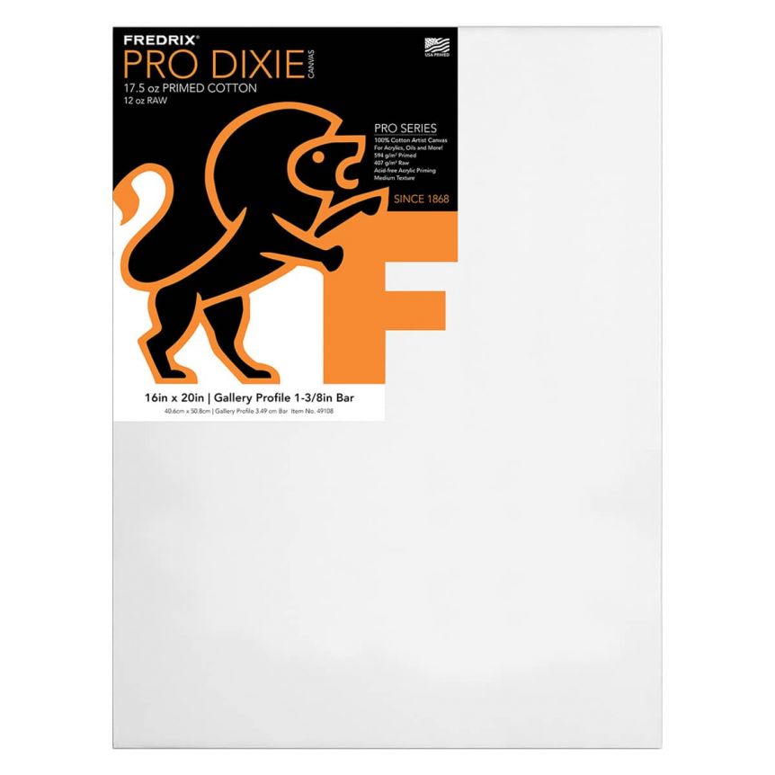 Fredrix Dixie PRO Series Stretched Canvas 1-3/8" - 16"x20"