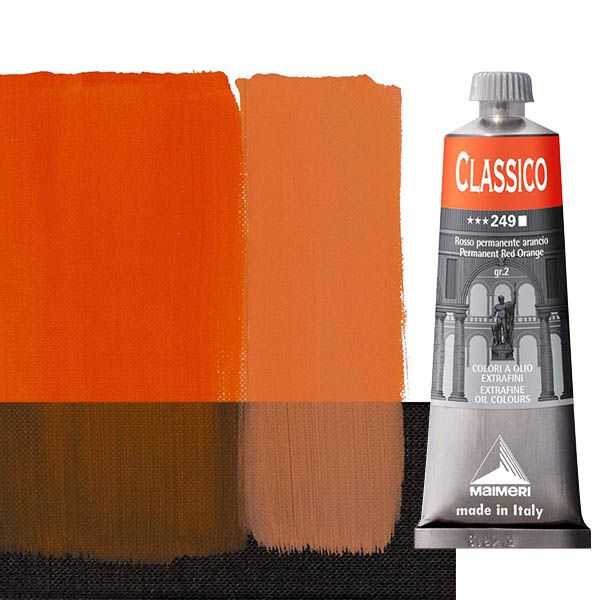 Maimeri Classico Oil Color 60 ml Tube - Permanent Red Orange 
