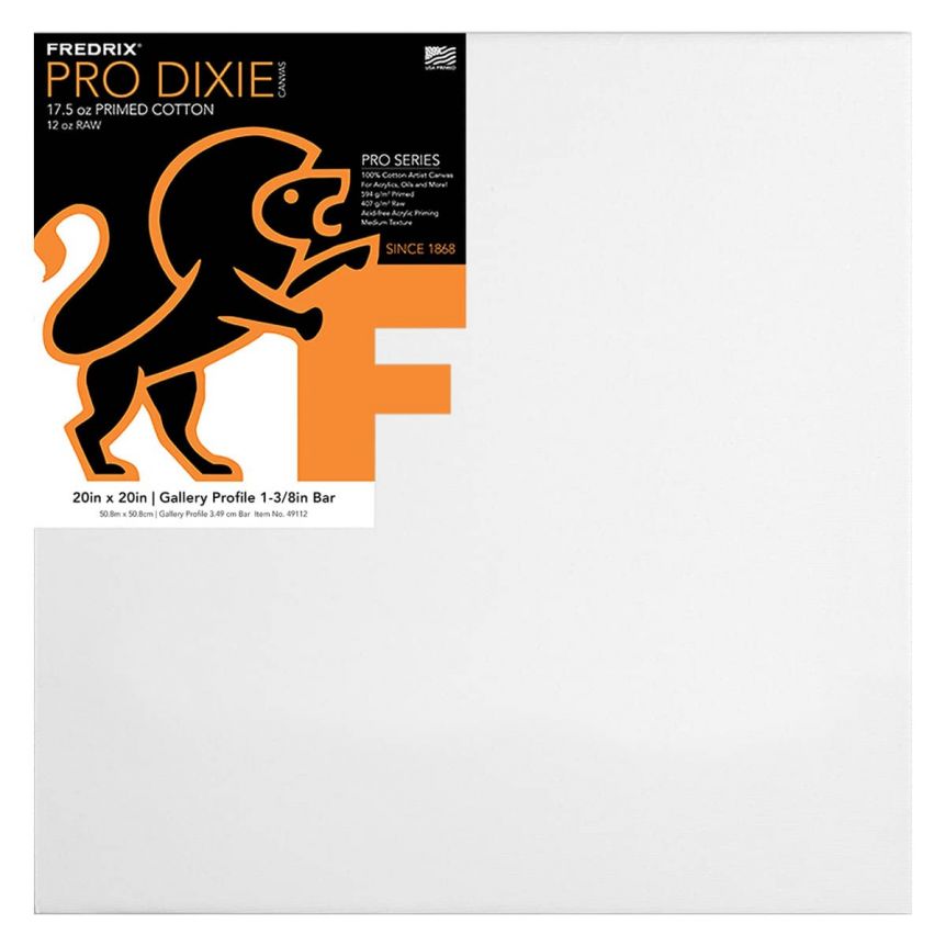 Fredrix Dixie PRO Series Stretched Canvas 1-3/8" - 20"x20"