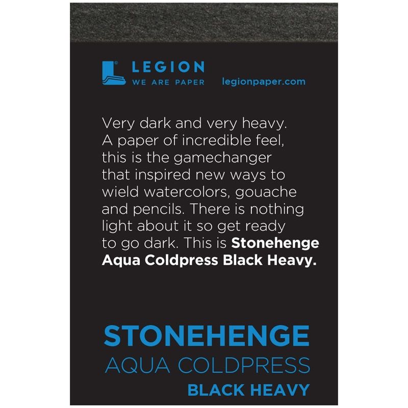 Stonehenge Aqua ColdPress Black Heavy Mini 2.5X3.75 300lb (10-Sheet) Block