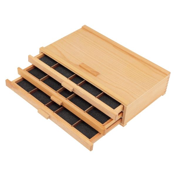 US Art Supply Artist Wood Pen, Marker Storage Box w/ Drawer Medium Tool Box