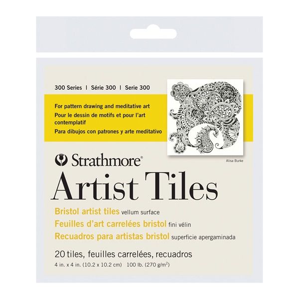 Strathmore Artist Tiles 300 Bristol Vellum 4x4in 20pk Natural