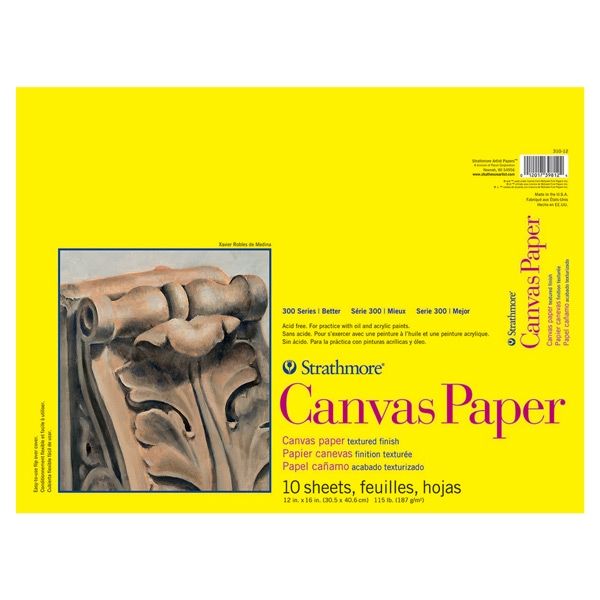 Strathmore 300 Series Canvas Paper 12x16" Glue Bound Pad Square