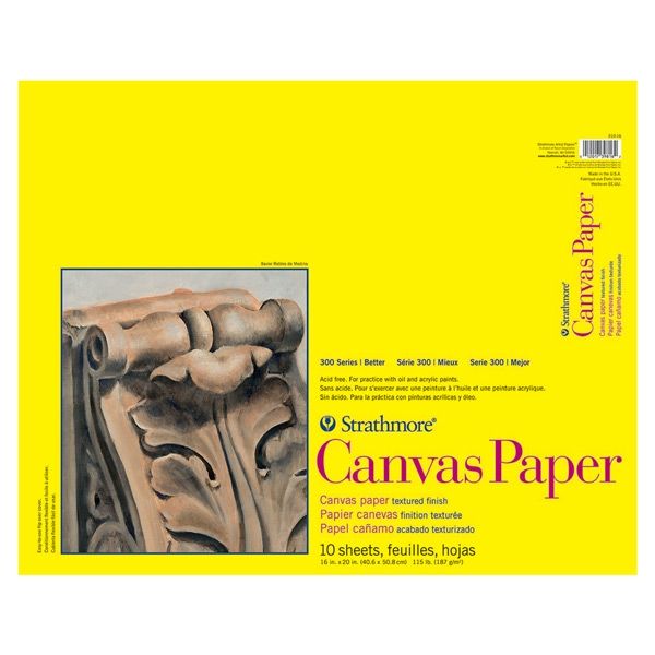 Strathmore 300 Series Canvas Paper 16x20" Glue Bound Pad Square