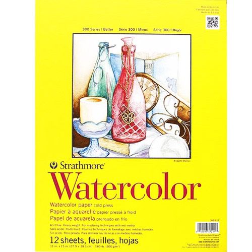 Strathmore 300 Series 140 lb Watercolor Paper Pad 11 x 15 Wire