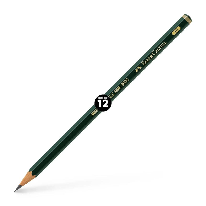 Faber-Castell 9000 Graphite Pencil - 3H (Box of 12)