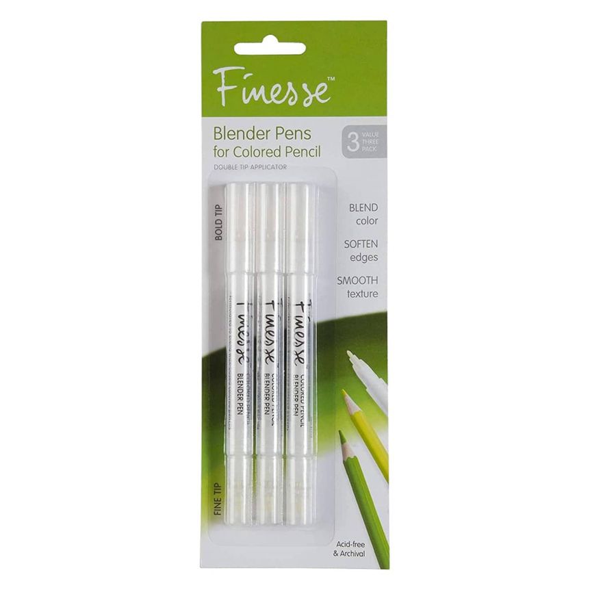 Finesse Blender Pen for Colored Pencil, Pack of 3