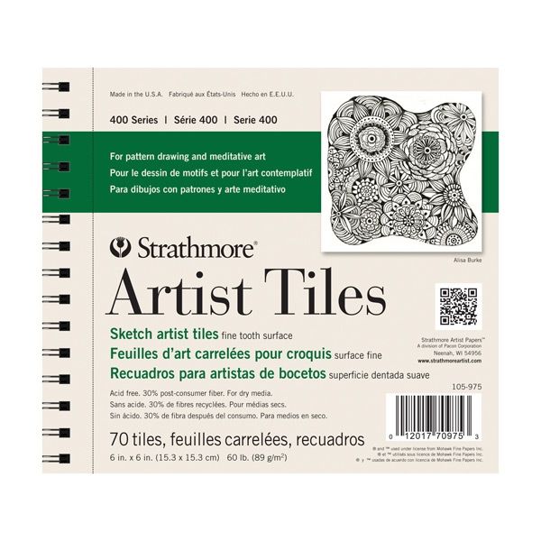 Strathmore Artist Tiles 400 Recycled Sketch Pad 6x6" 70pgs - Natural