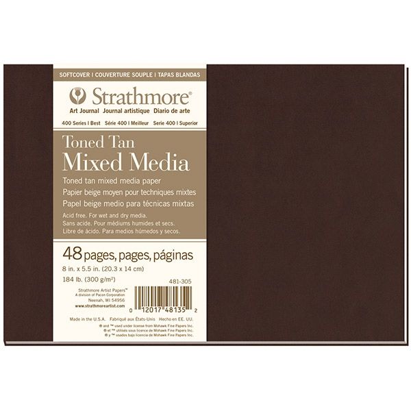 Strathmore 400 Soft Cover Toned Mixed Media Journal Tan 8X5.5" 48 Pages 