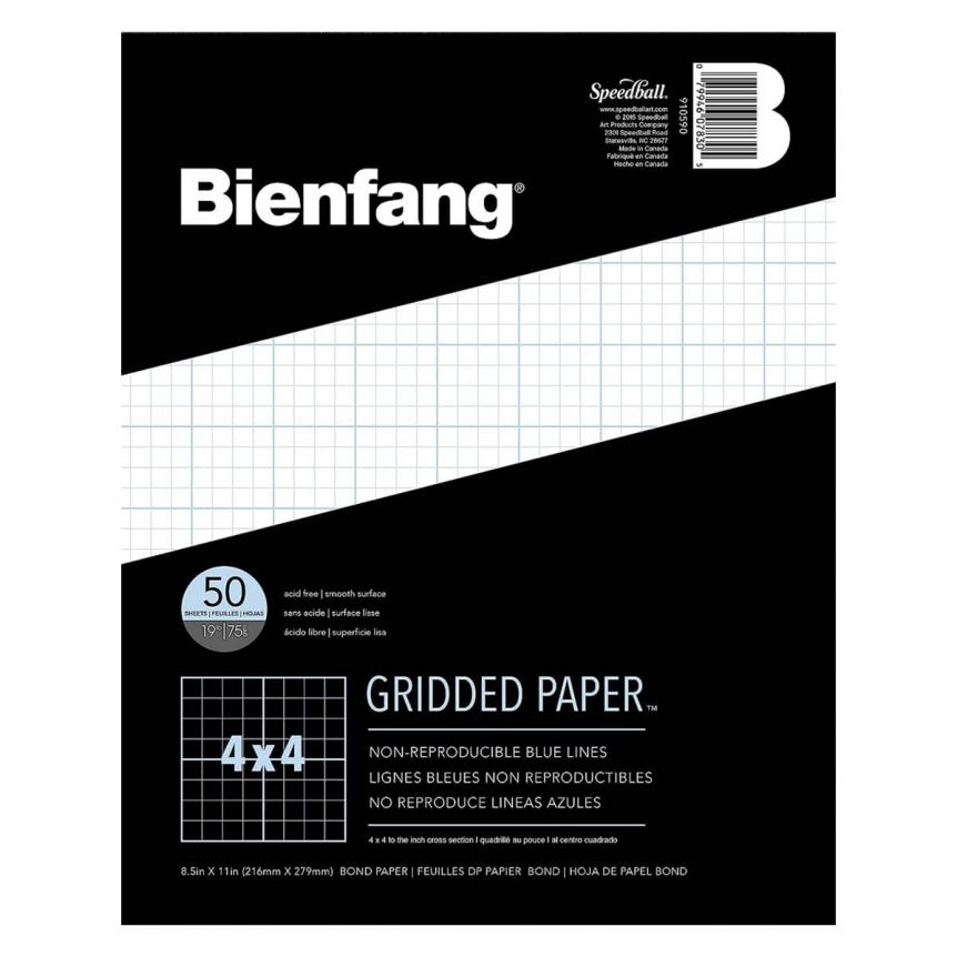 Bienfang Gridded Paper 4"x4" Grid, 8-1/2"x11"