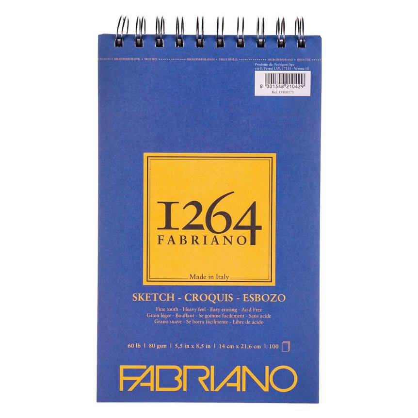 Fabriano 1264 Sketch Spiral Pad - 5.5"x8.5", 60lb (100-Sheet)