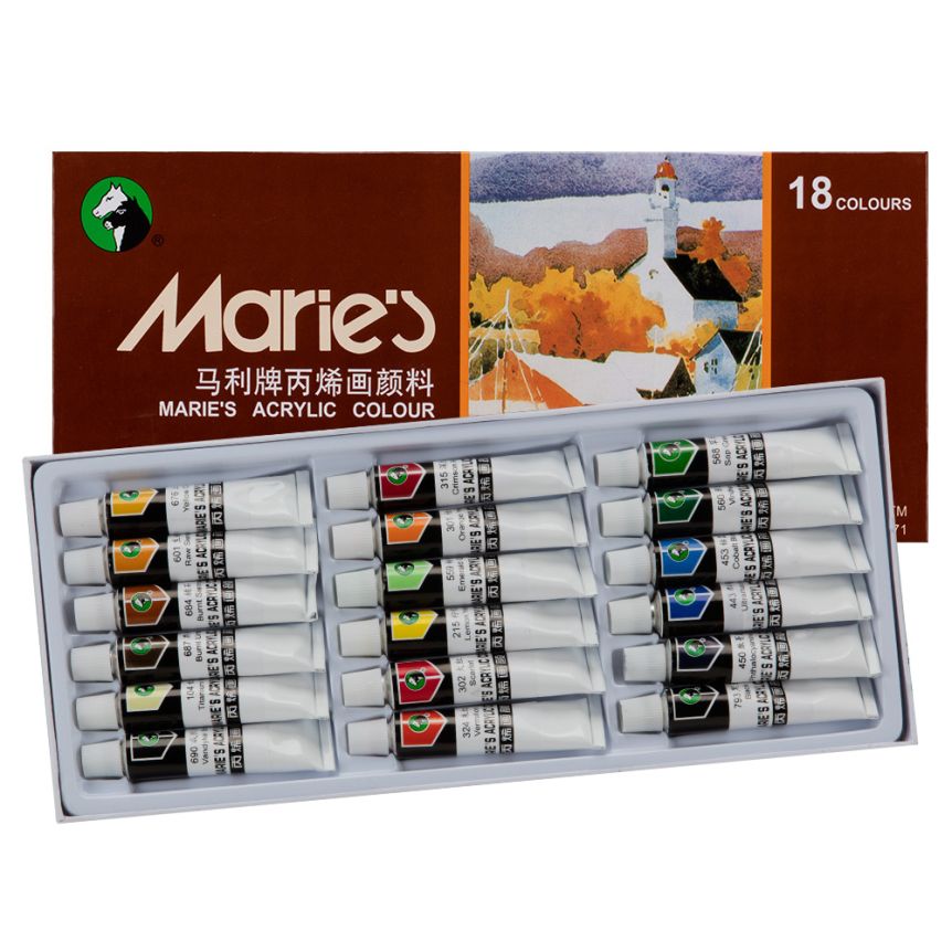 Marie's Professional Acrylic Paint Set, 6/12/24 Colors Craft Paints In  Bottles, Each, Rich Pigmented, Water Proof, Premium Bulk Acrylic Paints For  Artists, Beginners, Adults & Hobby Painters On Canvas Rocks Wood Ceramic