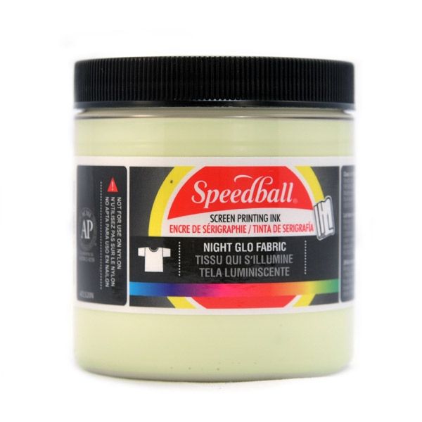 Speedball Night Glo Screen Printing Ink 8 oz Jar - White