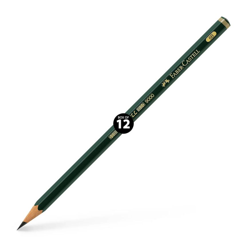Faber-Castell 9000 Graphite Pencil - 6B (Box of 12)