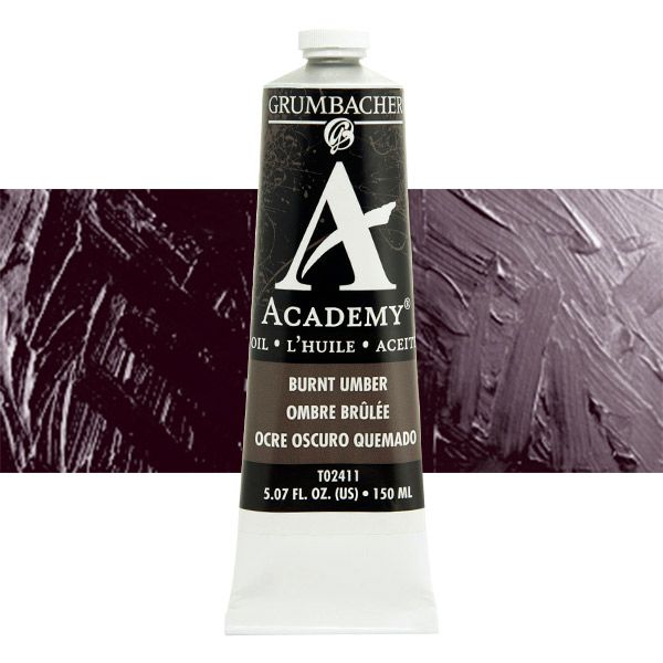 Grumbacher Academy Oil Color 150 ml Tube Burnt Umber Jerry's Artarama