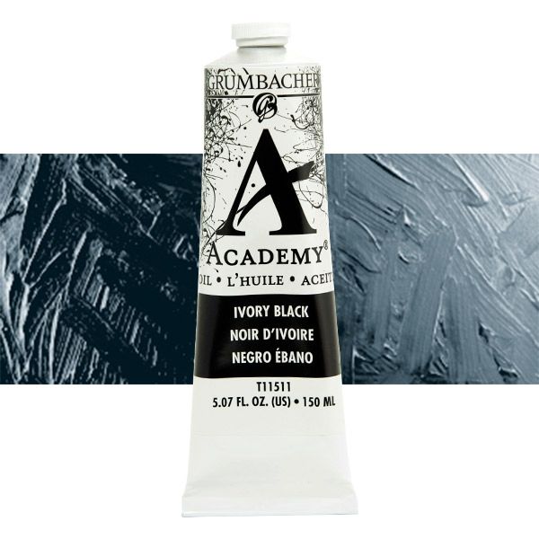 Grumbacher Academy Oil Color 150 ml Tube - Ivory Black