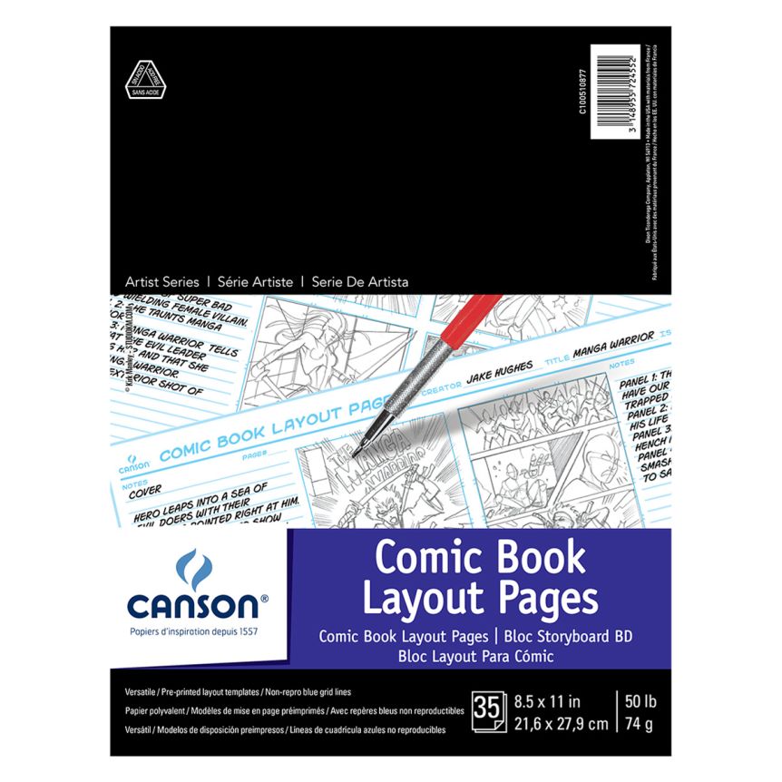 Canson Fanboy Paper Comic Book Layout Pages 8.5x11 (35 Sheets)