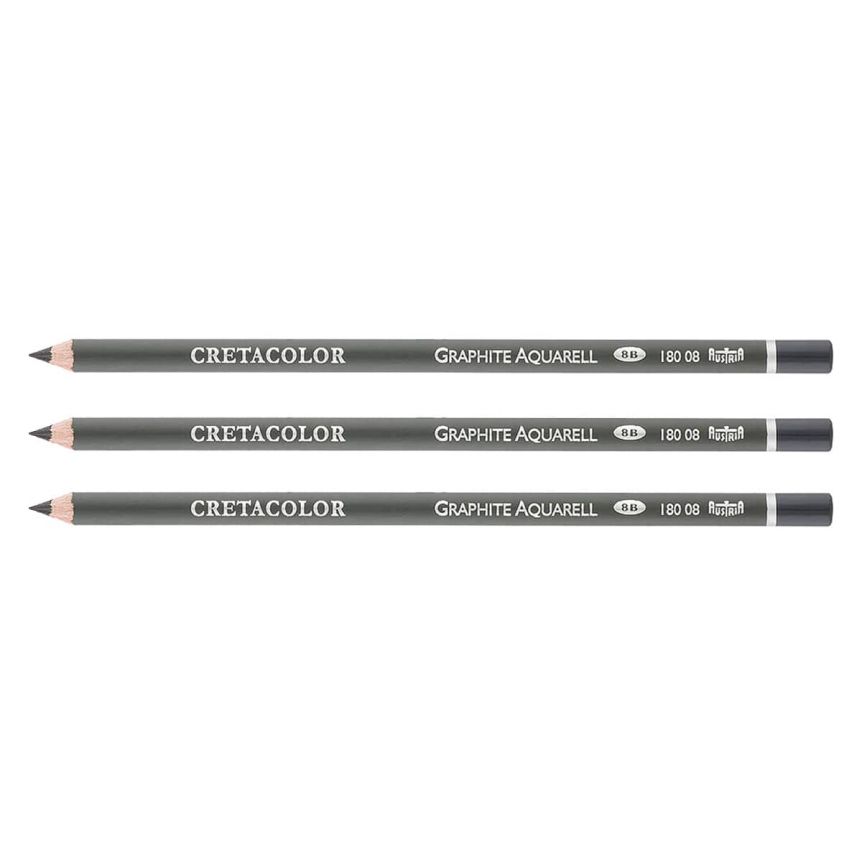 Cretacolor Aquarelle Watersoluble Graphite Pencil 8B (Box of 3)