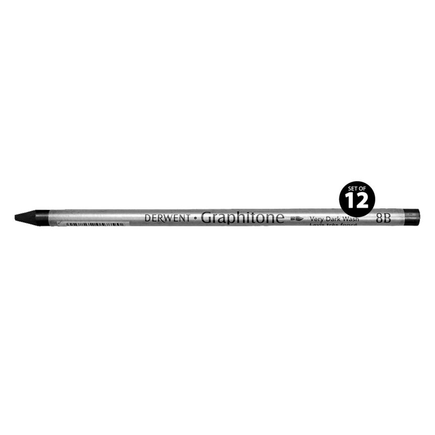 Derwent Watersoluble Graphitone Pencil 8B (Set of 12)