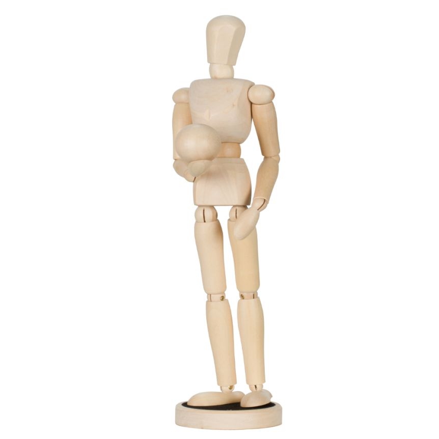 Artist Manikin Posable Figure - 4.5 Magnetic Wood Mannequin Form for Human Figure  Drawing - Full Body Mini Wooden Art Model on Stand - Life Drawing Supplies  4.5 Magnetic