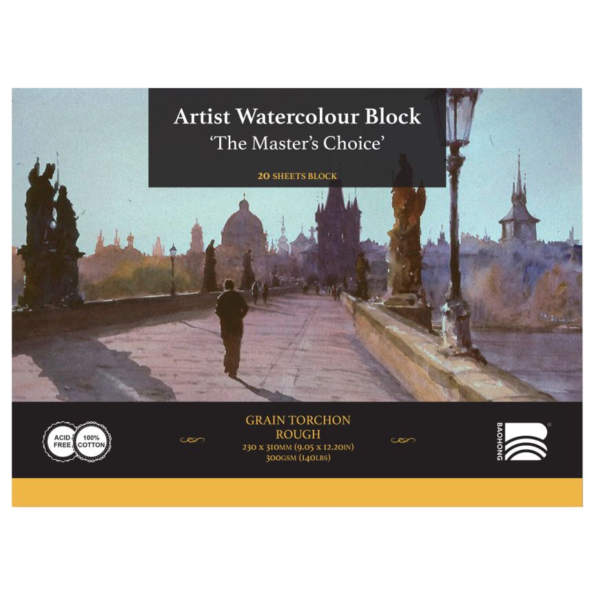 Masters Choice Watercolor Block 140 lb Rough 9.06x12.2 in 20-Sheet