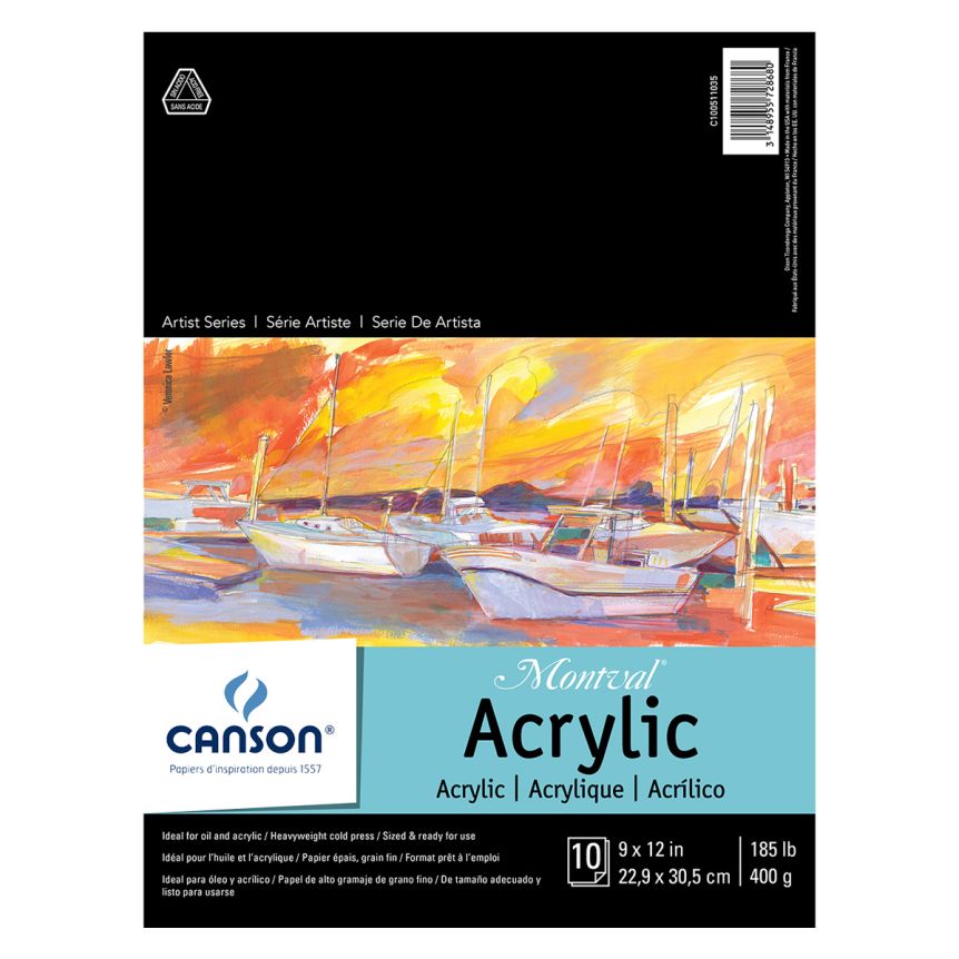 Canson Montval Acrylic Painting Pads 9 x 12