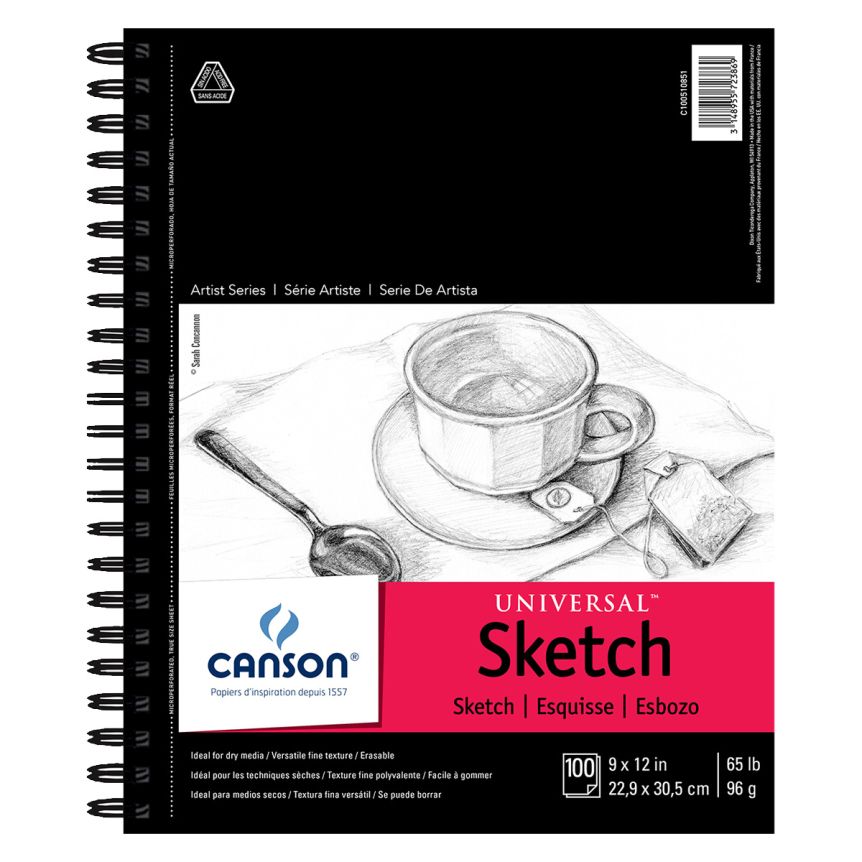 Canson Universal Recycled Sketch Pad, 9x12, 65lb