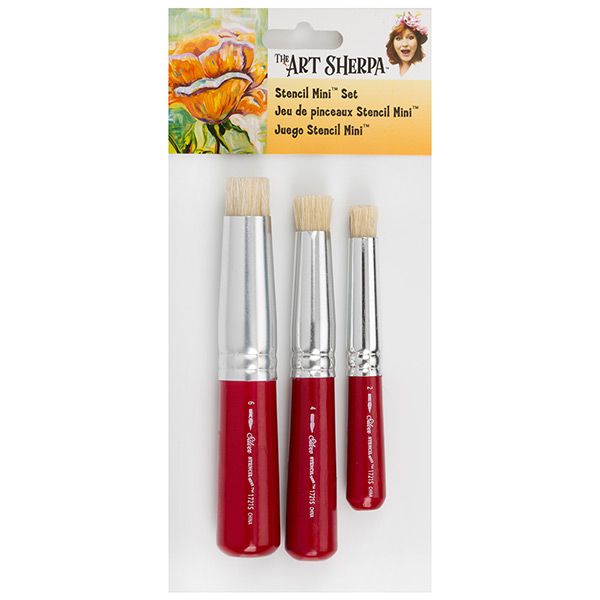 The Art Sherpa 3Pc Stencil Mini Brush Set