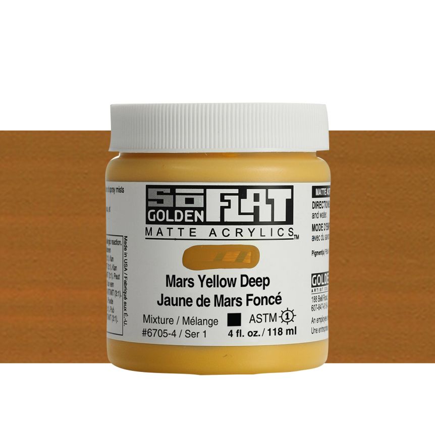 Golden SoFlat Matte Acrylic 4 oz Mars Yellow Deep