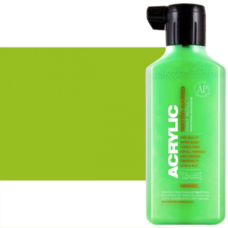 Montana ACRYLIC Water-Based Marker Refill - Acid Green, 180ml
