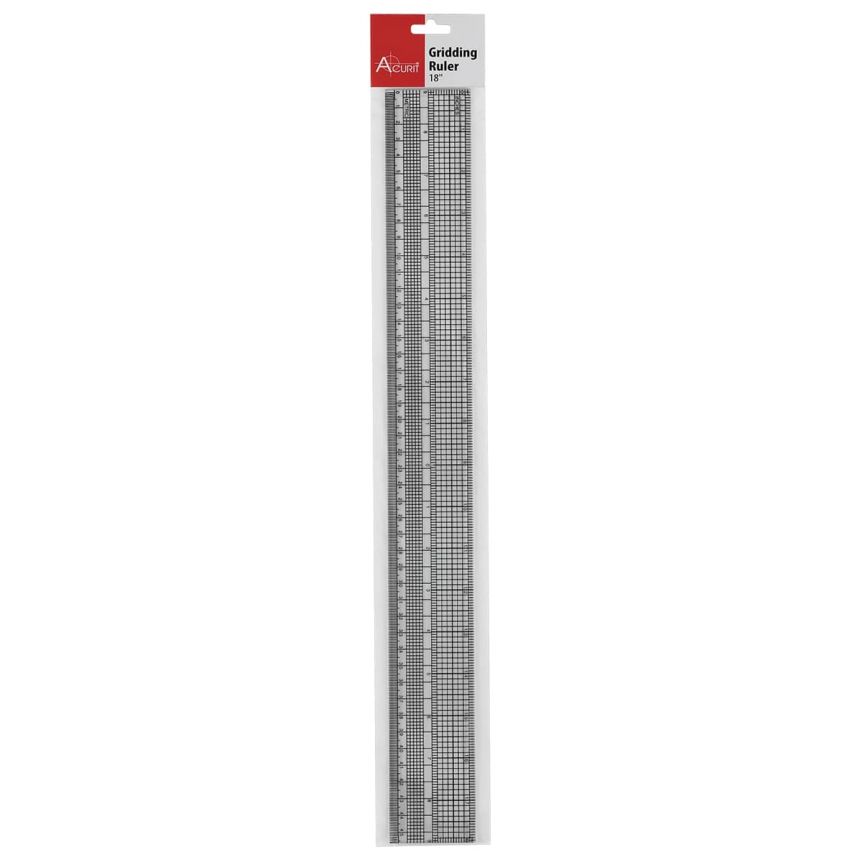 12 inch Ruler, Pack with Eraser, Stainless Ruler, Metal Ruler, Drafting Tools, Measuring Tools, Ruler Set, Ruler Inches and Centimeters, Construction