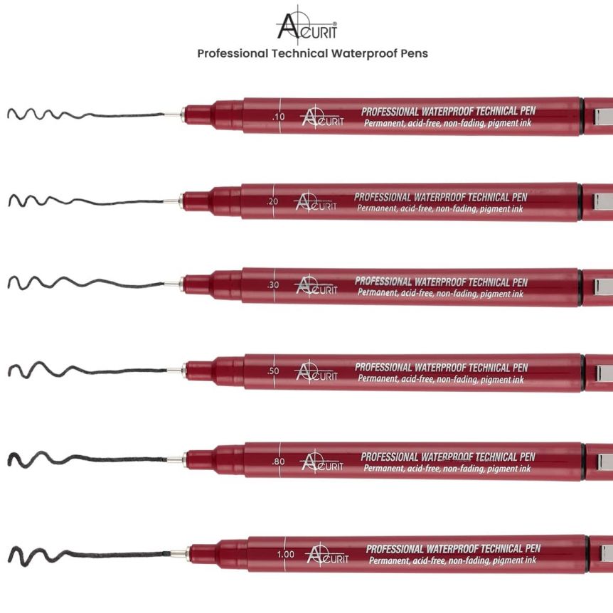 Acurit Waterproof Technical Pens