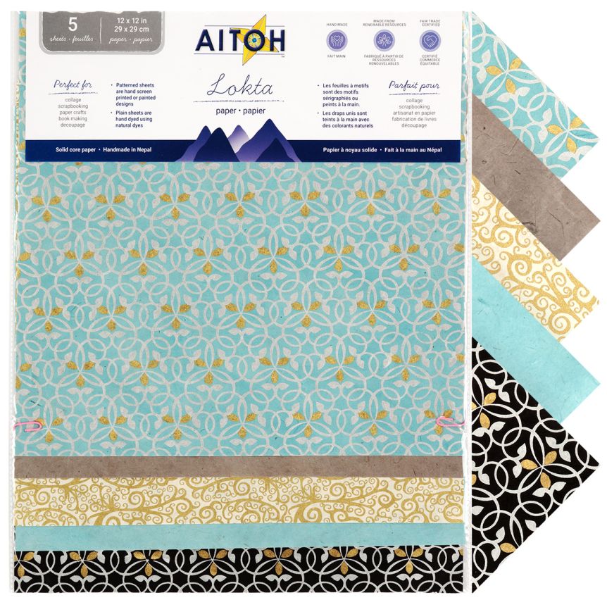 Aitoh Nepal Paper - Mica, 12”x12” (Pack of 5)
