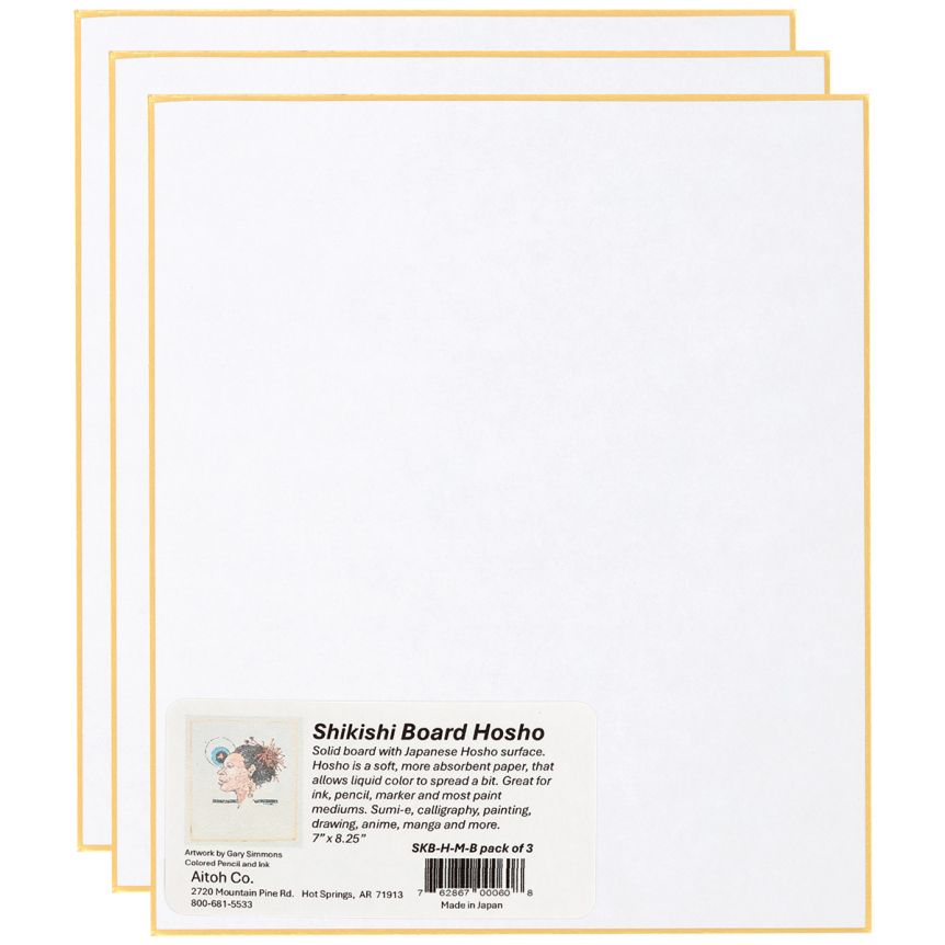 Aitoh Shikishi Hosho Medium Board, 7” x 8-1/4” (Pack of 3)
