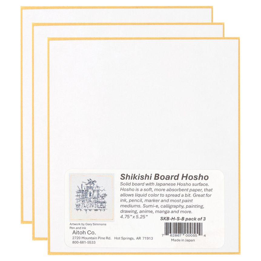 Aitoh Shikishi Hosho Small Board, 4-3/4” x 5-1/4” (Pack of 3)
