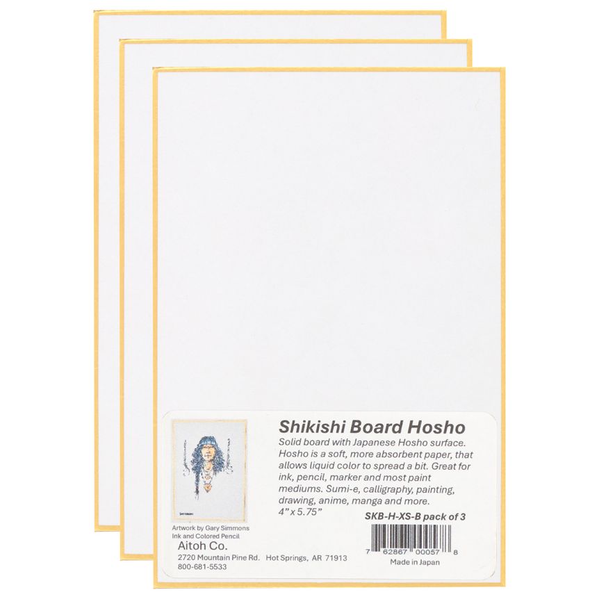 Aitoh Shikishi Hosho Extra Small Board, 4” x 5-3/4” (Pack of 3)