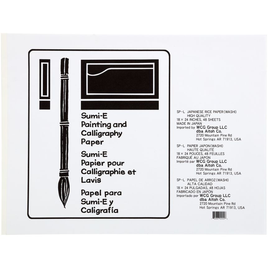 Aitoh Washi Sumi-E Sketch Pad, 18” x 24” White (48 Sheets)
