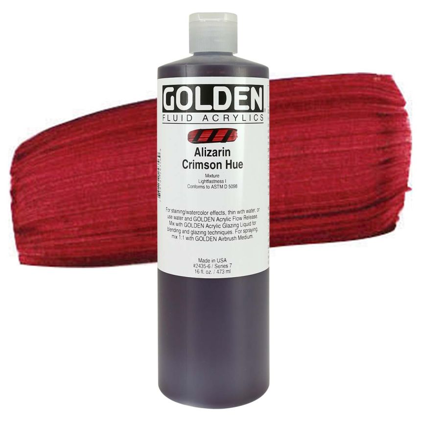 GOLDEN Fluid Acrylics Alizarin Crimson Hue, 16oz