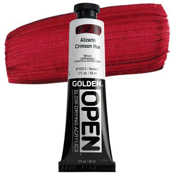 GOLDEN Open Acrylic Paints Alizarin Crimson Hue 2 oz	