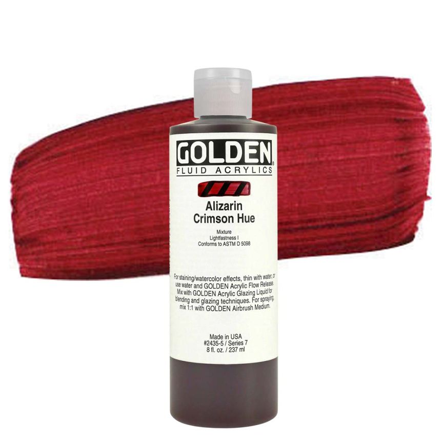 GOLDEN Fluid Acrylics Alizarin Crimson Hue, 8oz
