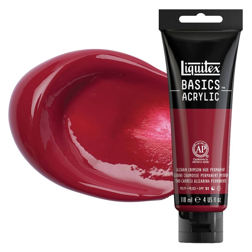 Liquitex Basics Acrylic Paint - Alizarin Crimson Hue, 4oz Tube