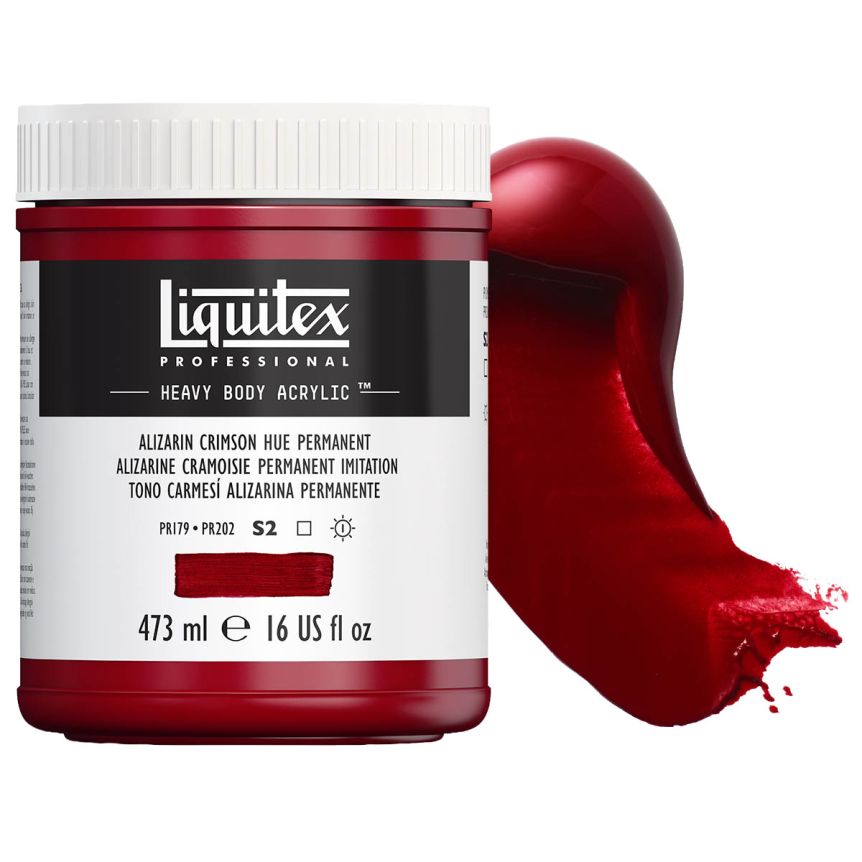 Liquitex Heavy Body Acrylic - Alizarin Crimson Hue Permanent, 16oz Jar