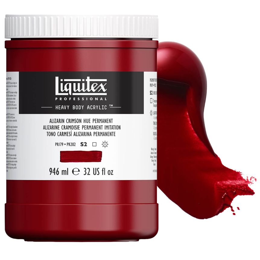 Liquitex Heavy Body Acrylic - Alizarin Crimson Hue Permanent, 32oz Jar