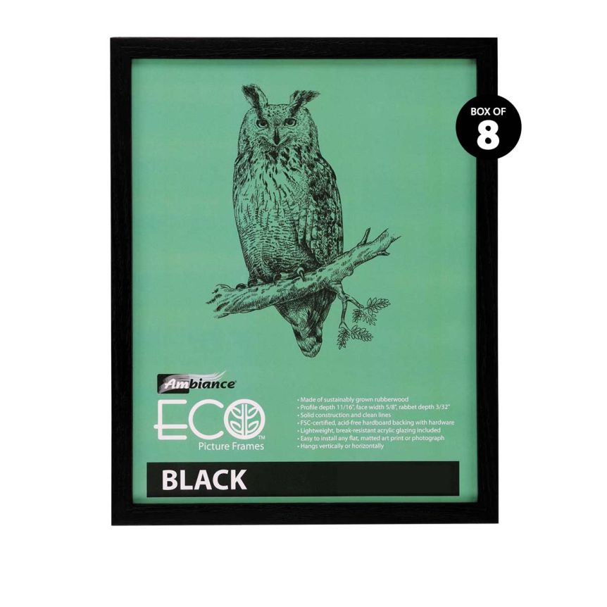 Ambiance Eco Rubberwood Frame - Black, 3" x 5" (Box of 8)