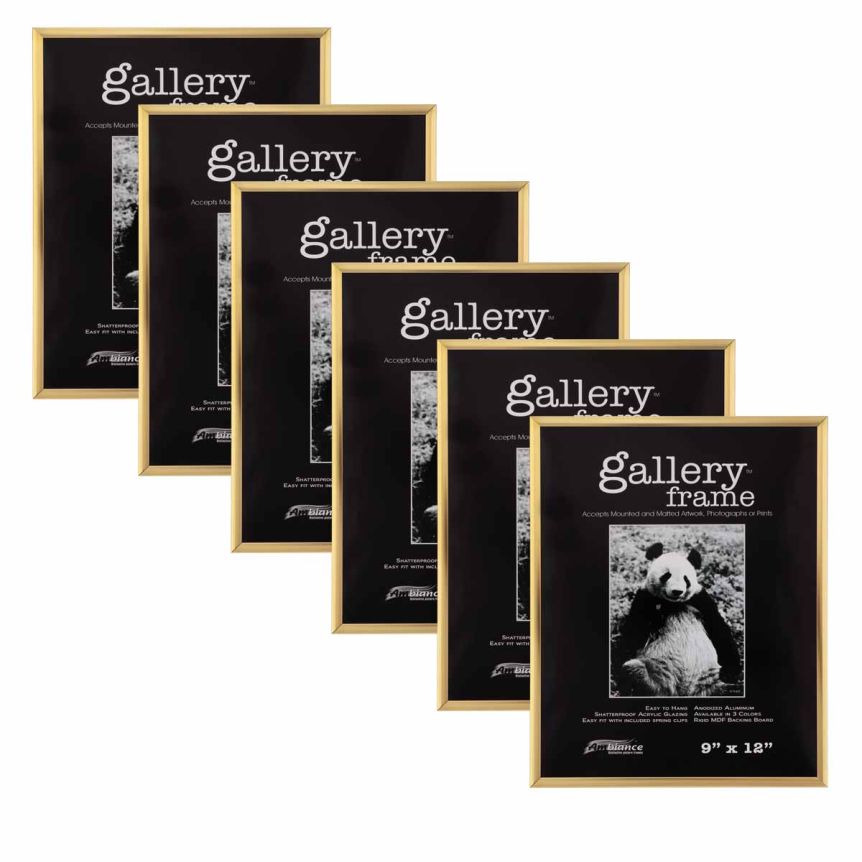 Ambiance Gallery Aluminum Frame 9x12" - Gold (Box of 6)