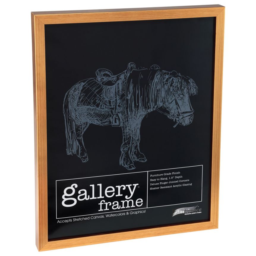 Ambiance Gallery Wood Frame - 11" x 14" Antique Gold, 1-1/2" Profile (Single)